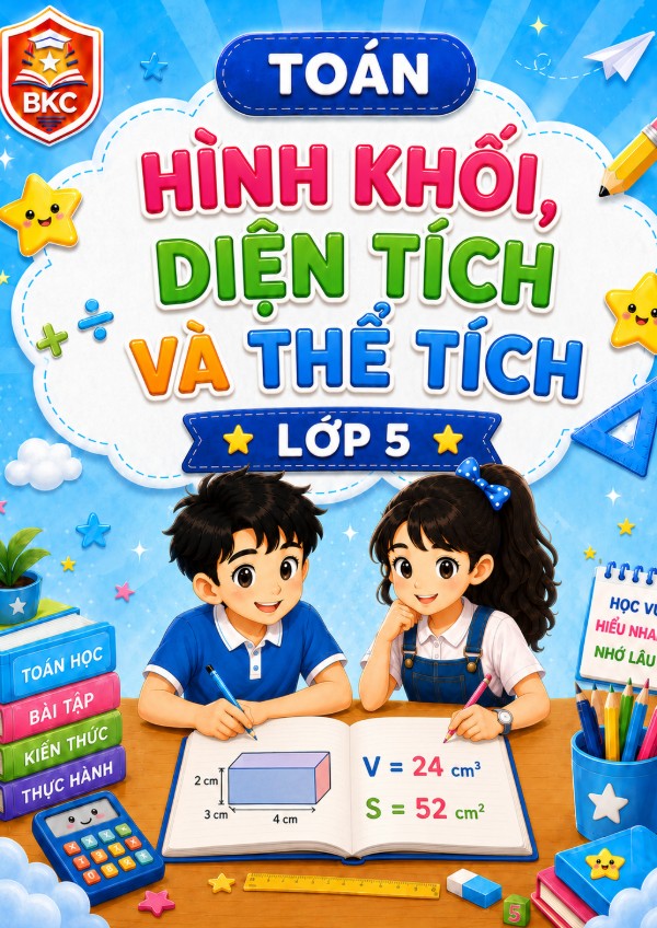 Ảnh bìa HÌNH KHỐI, DIỆN TÍCH VÀ THỂ TÍCH - LỚP 5