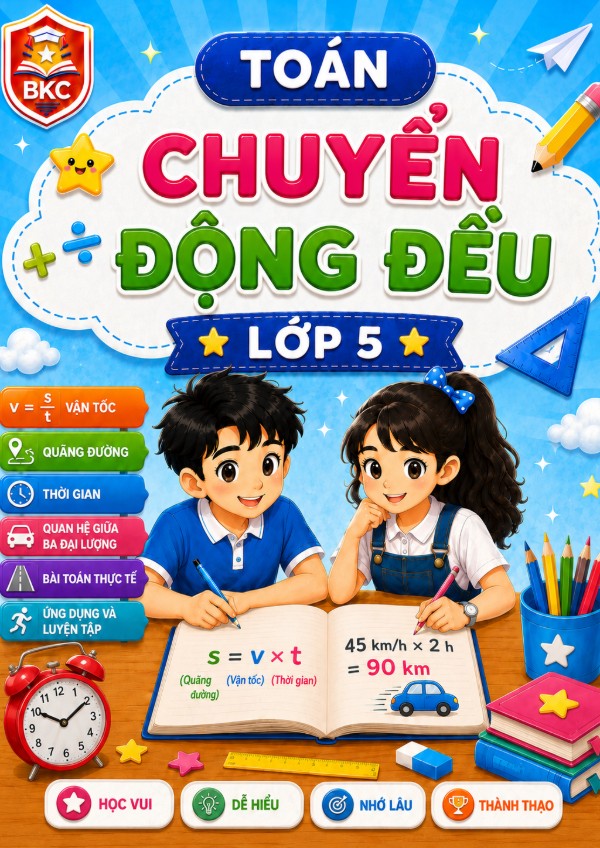 Ảnh bìa TOÁN CHUYỂN ĐỘNG ĐỀU - LỚP 5